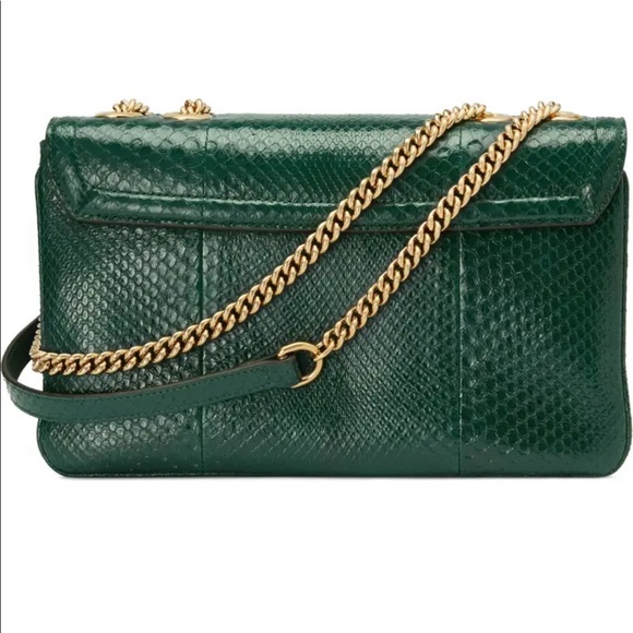 Gucci Rajah Green Genuine Python Large Tote - Picture 2 of 13